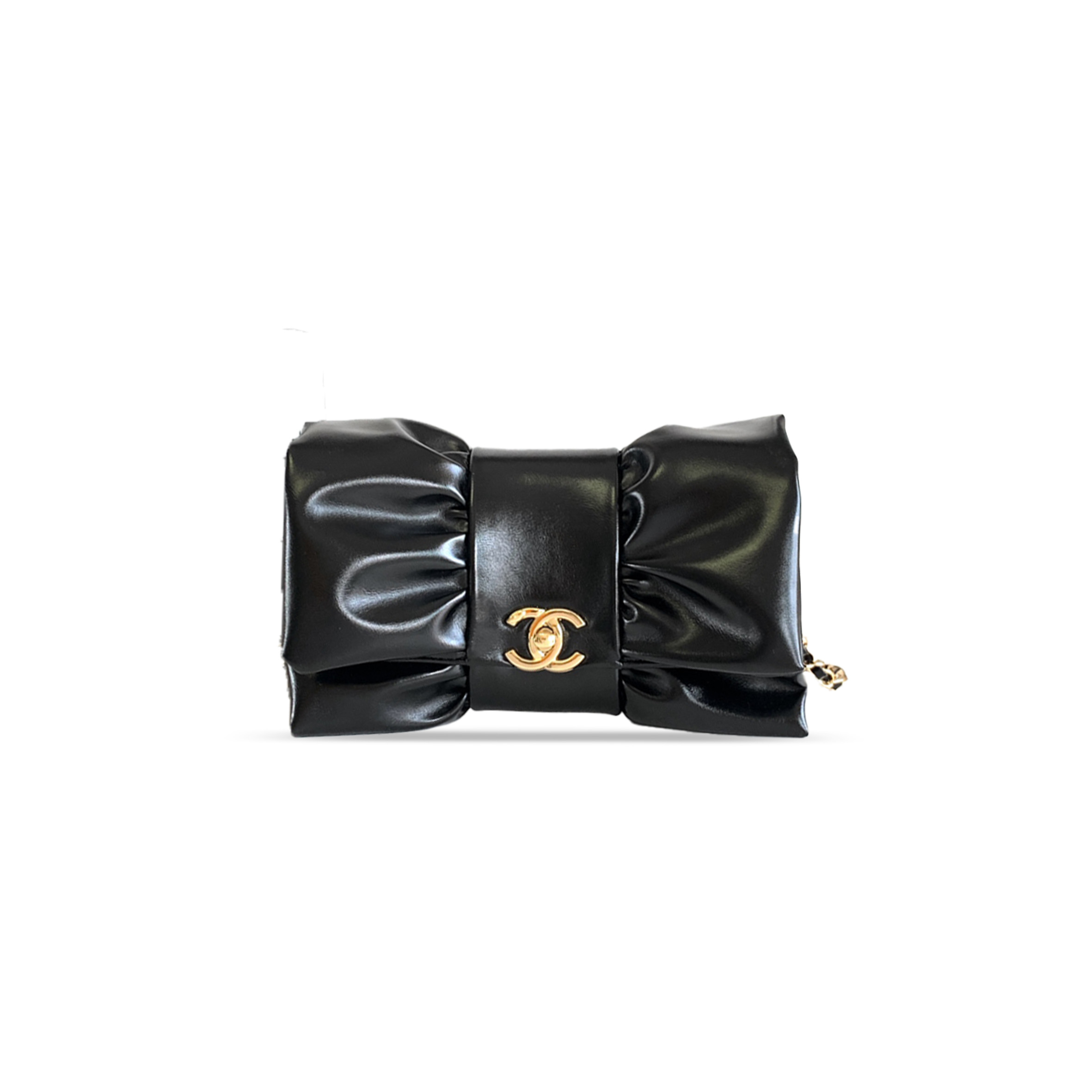 CHANEL 24B EVENING BAG SHINY LAMBSKIN AS5129 (22*15*4cm)